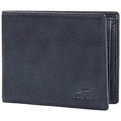 Black RFID Billfold with Coin Pocket - Mancini Leather