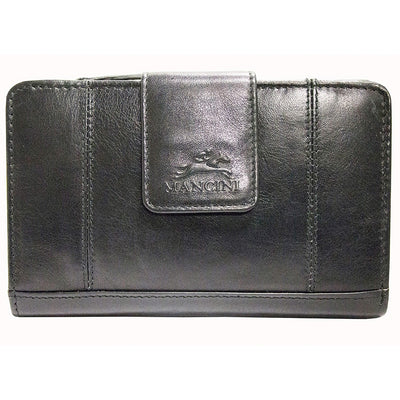 Black RFID Medium Clutch Wallet - Mancini Leather