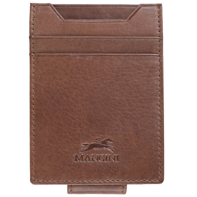 Brown Magnetic RFID Bill Clip - Mancini Leather