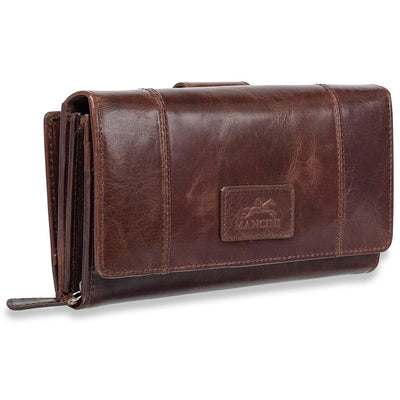 Brown RFID Medium Clutch Wallet - Mancini Leather