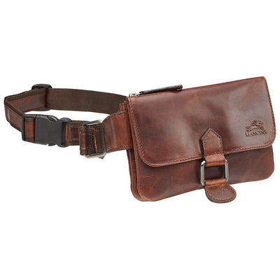Slim Brown Waist Bag - Mancini Leather
