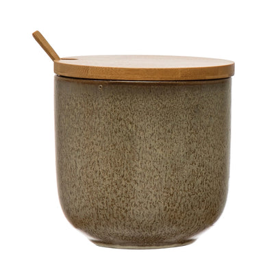 Jar with Bamboo Lid & Spoon