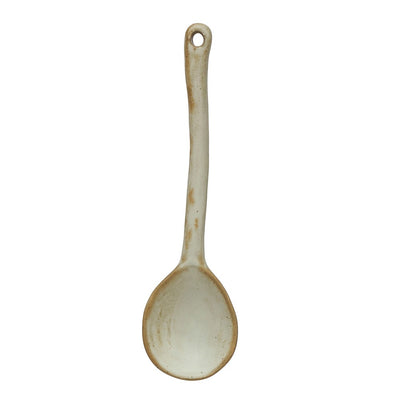 White Stoneware Spoon